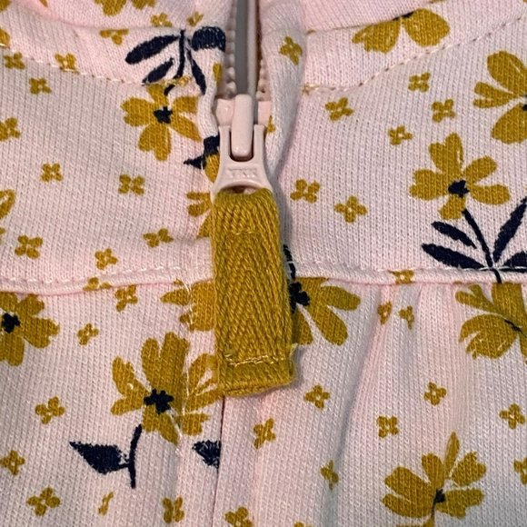 Carter's Baby New Born 3 Piece Outfit Set Pants, Zip Up Vest, Bodysuit Floral - Picture 5 of 10